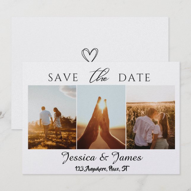 Customise Photo Personalised Save the Date (Front/Back)