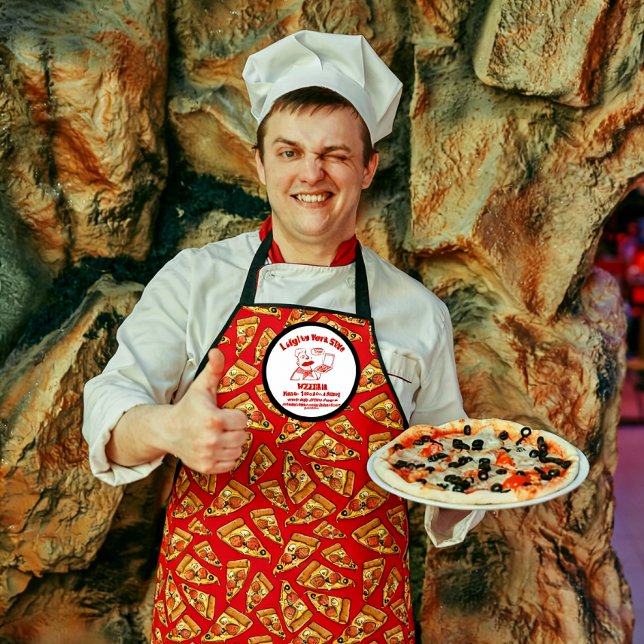 Customise Pizza Restaurant Detailed Pizza Chef  Apron (This )