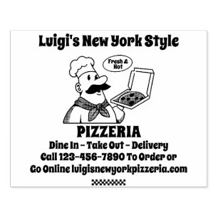 Customise Pizza Restaurant Detailed Rubber Stamp