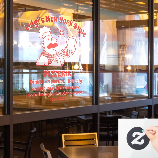 Customise Pizza Restaurant Front  (Restaurant Window)