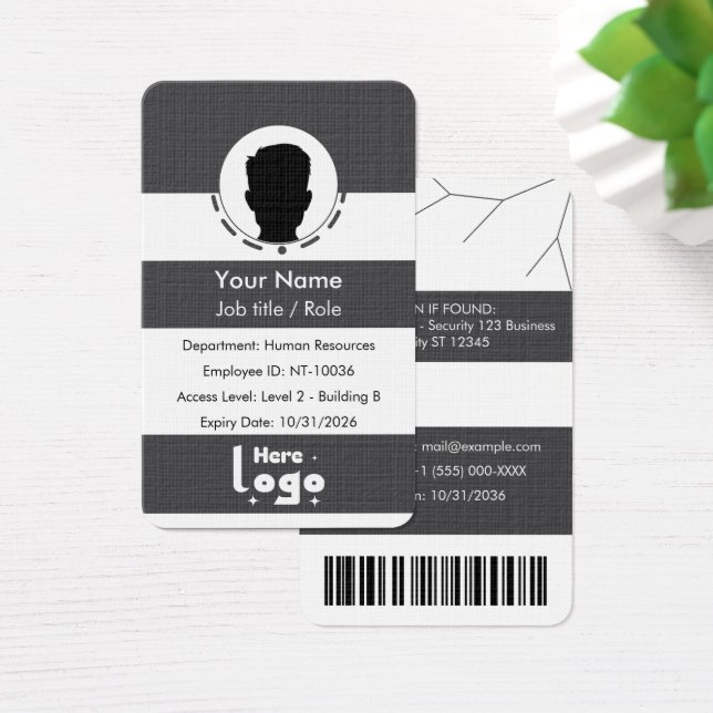 Customise plastic employee ID card (Desk)