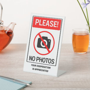 Customise Please No Photos Privacy Pedestal Sign