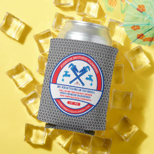 Customise Plumbing Contractor Business Advertising Can Cooler