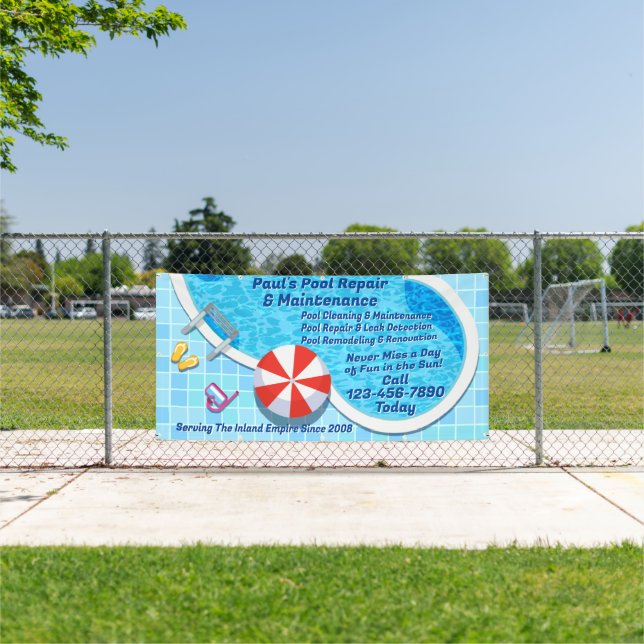 Customise Pool Maintenance Repair Service Business Banner (Insitu)