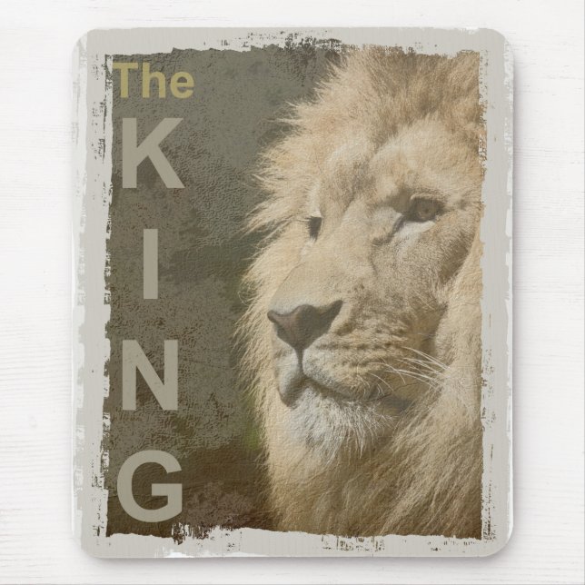 Customise Pop Art Picture Lion Head The King Mouse Pad (Front)