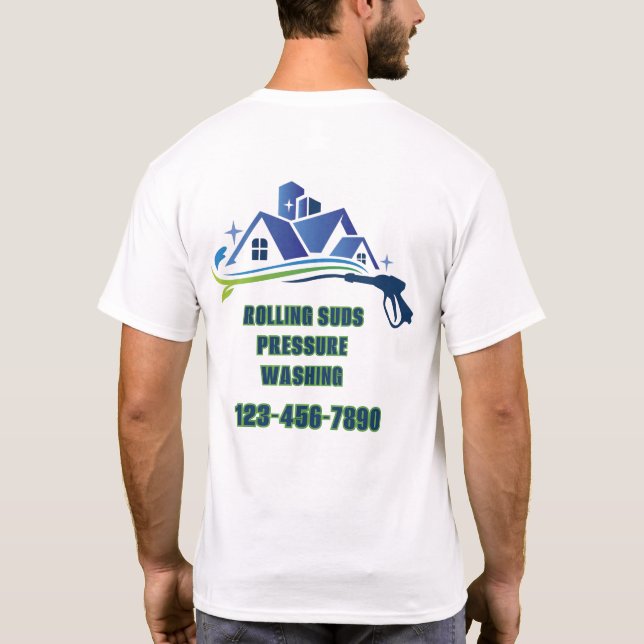Customise Pressure Washing Business Promotional T-Shirt (Back)