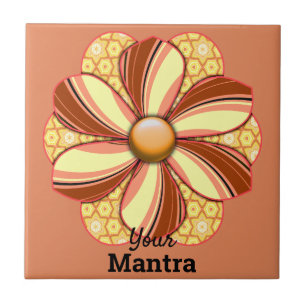 Customise Pretty Flower Design Ceramic Tile
