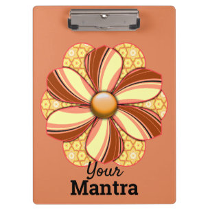Customise Pretty Flower Design Clipboard