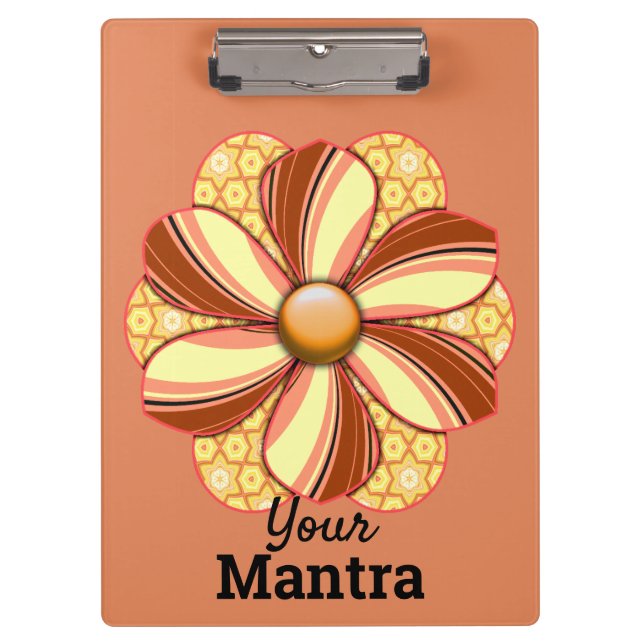 Customise Pretty Flower Design Clipboard (Front)