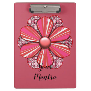 Customise Pretty Flower Design Clipboard