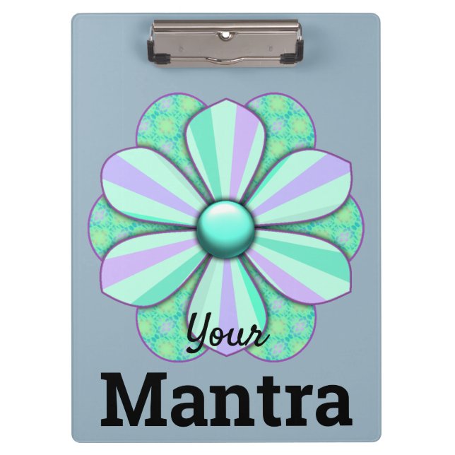 Customise Pretty Flower Design Clipboard (Front)