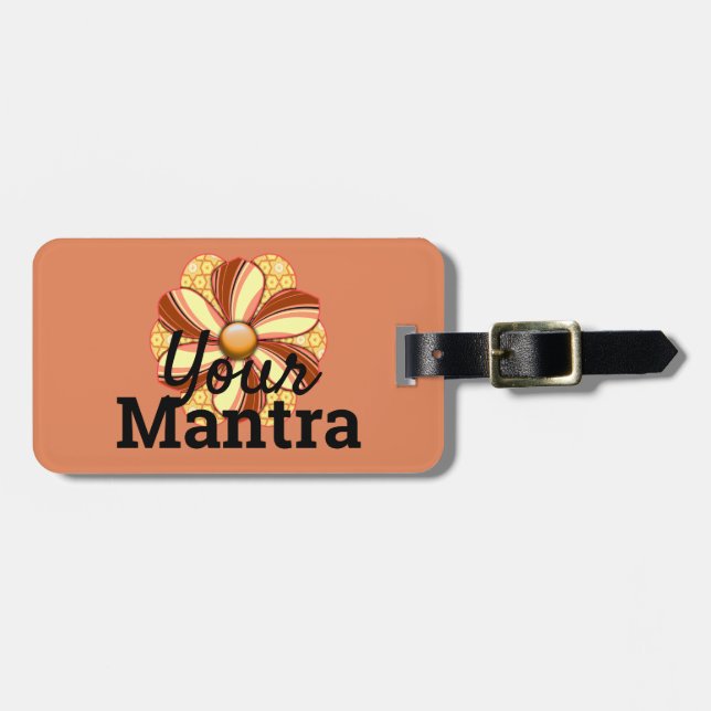 Customise Pretty Flower Design Luggage Tag (Front Horizontal)
