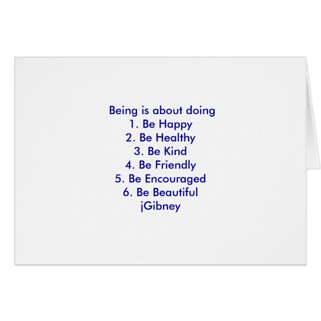Customise ProductBeing is about doing jGibney The (Front Horizontal)