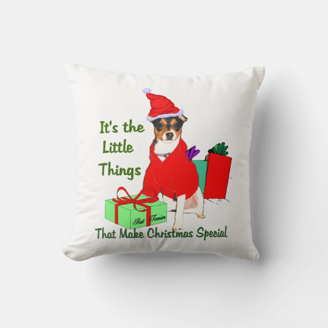 Customise PrRat Terrier Christmas Cushion (Front)