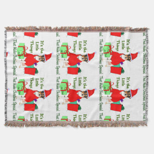 Customise PrRat Terrier Christmas Throw Blanket