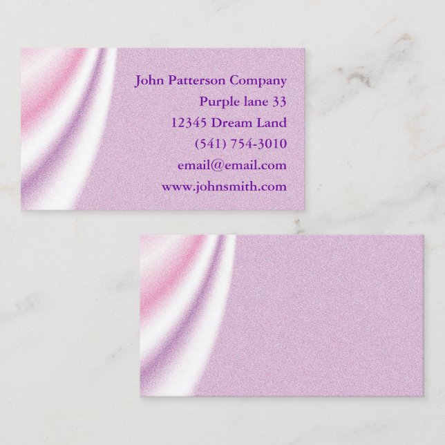 Customise Purple abstract draping Business Card (Front/Back)
