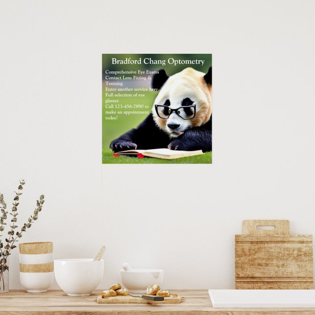 Customise Reading Panda Chinese Optometry Office Poster (Kitchen)