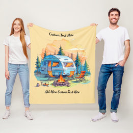 Customise Recreational Vehicle Camping Campfire Fleece Blanket