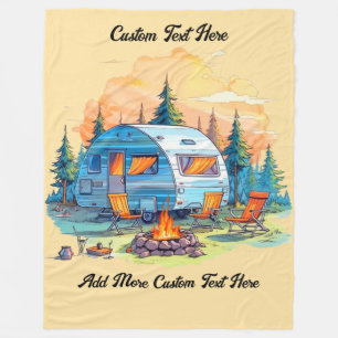 Customise Recreational Vehicle Camping Campfire Fleece Blanket