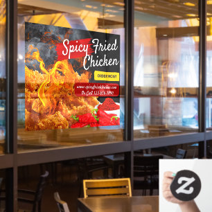 Customise Red Black Spicy Fried Chicken Restaurant
