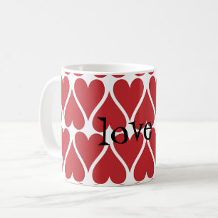 Customise Red Hearts Coffee Mug