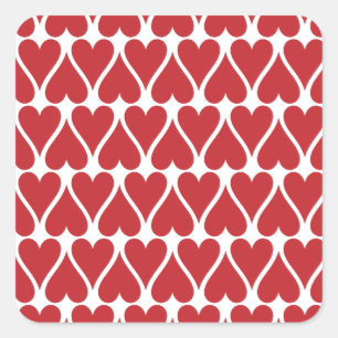 Customise Red Hearts Square Sticker