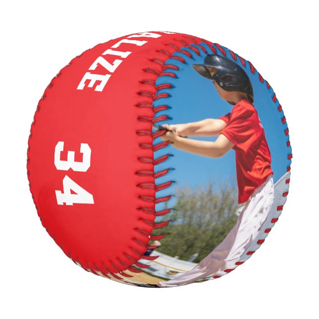 Customise Red | White Baseball  (Angled)
