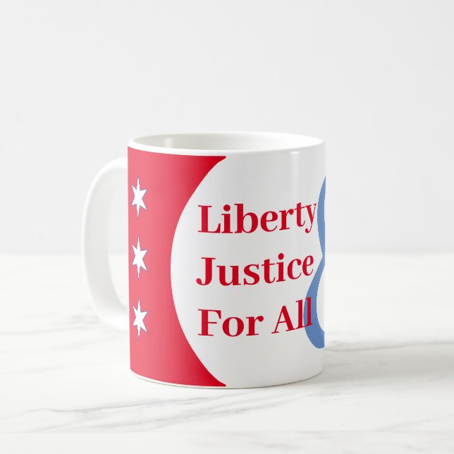 Customise Red White Blue Liberty Coffee Mug (Front Left)