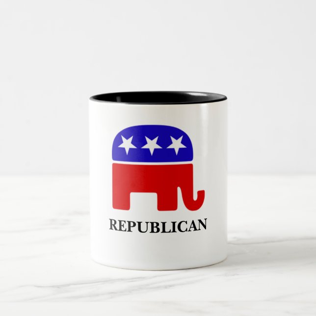 Customise Republican Elephant Two-Tone Coffee Mug (Center)