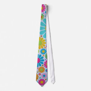Customise Retro Funky Flowers Tie