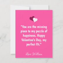 Customise Romantic massage valentine's day card