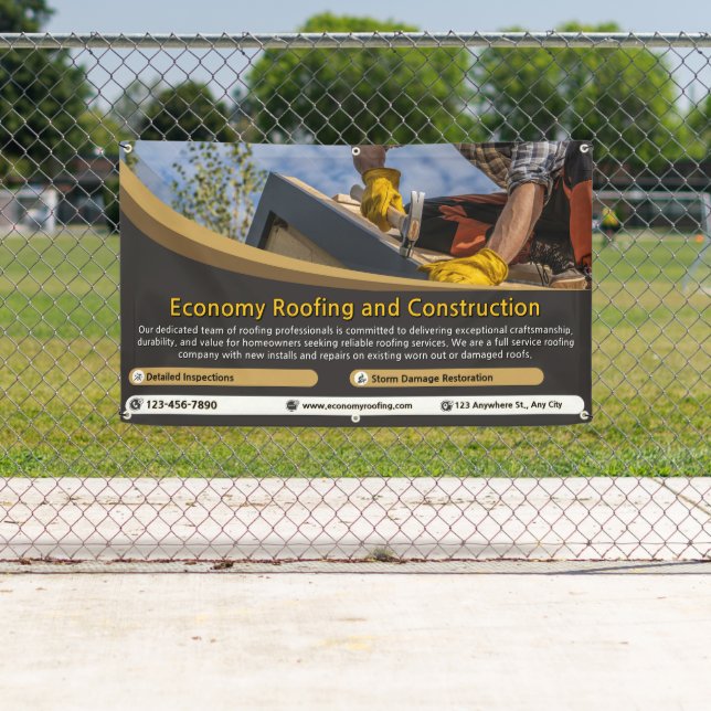 Customise Roofing Service Business Detailed 2  Banner (Insitu)