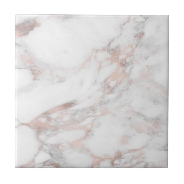 Customise Rose Gold Marble Professional Template Ceramic Tile (Front)