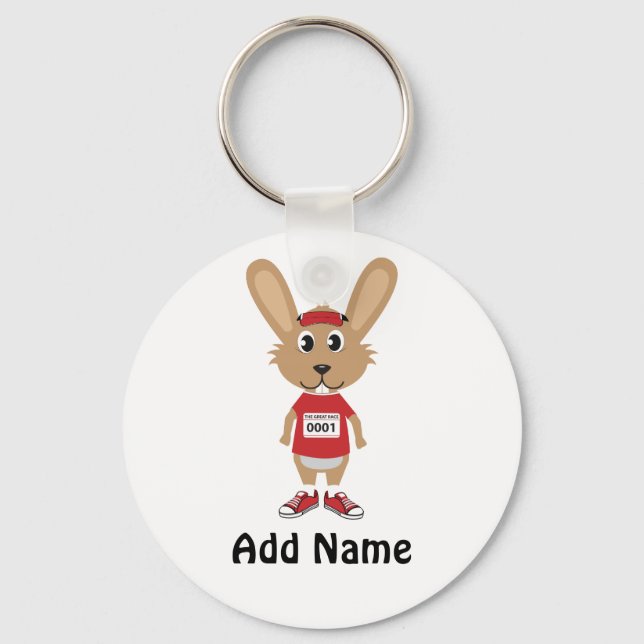 Customise Running Bunny Key Ring (Front)