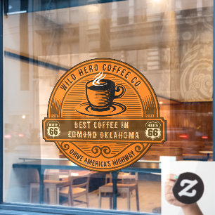 Customise Rustic Route 66 Coffee Shops Steaming Cu