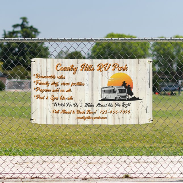 Customise RV Park Campsite Highway  Banner (Insitu)