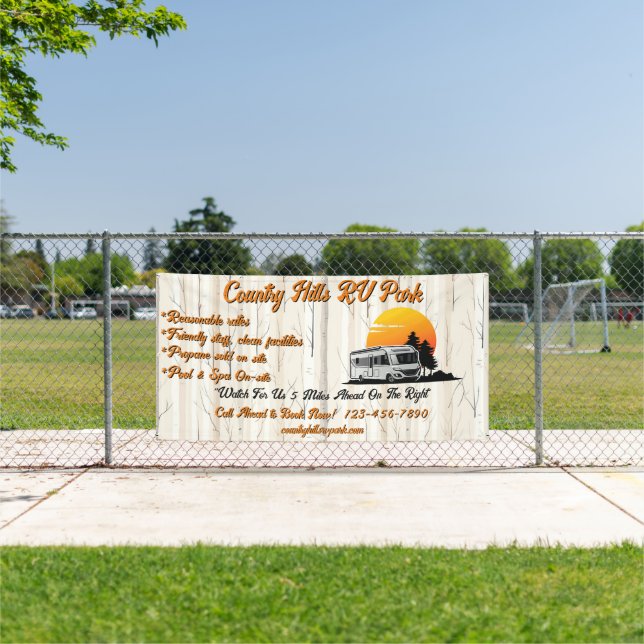 Customise RV Park Campsite Highway  Banner (Insitu)