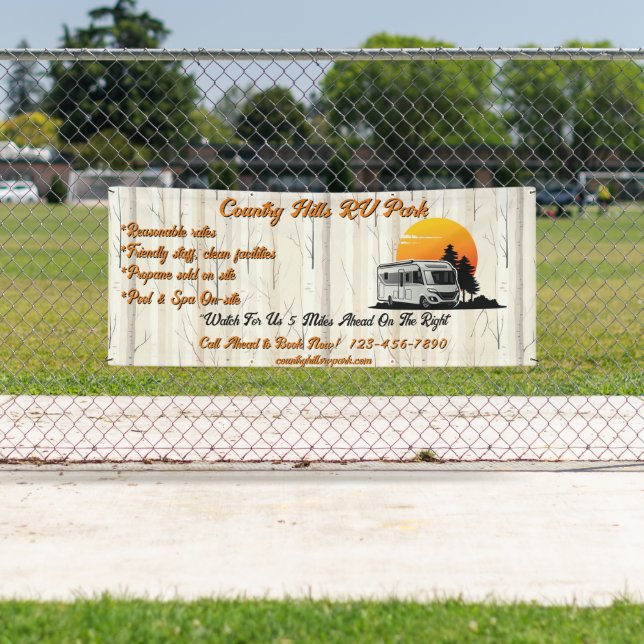 Customise RV Park Campsite Highway  Banner (Insitu)