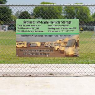 Customise RV Trailer Vehicle Storage Lot Banner