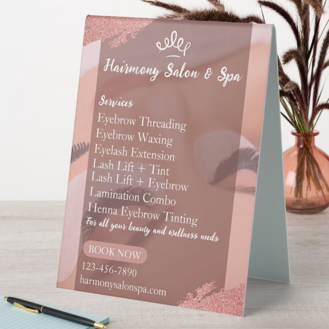 Customise Salon Spa Lashes Eyelashes Services  (In SItu (Table))