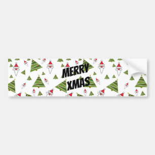 Customise Santa and Christmas Tree Bumper Sticker