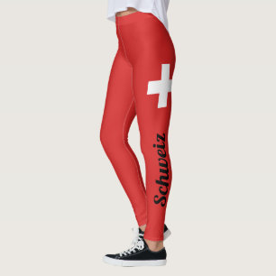 Customise Schweiz National Flag Leggings