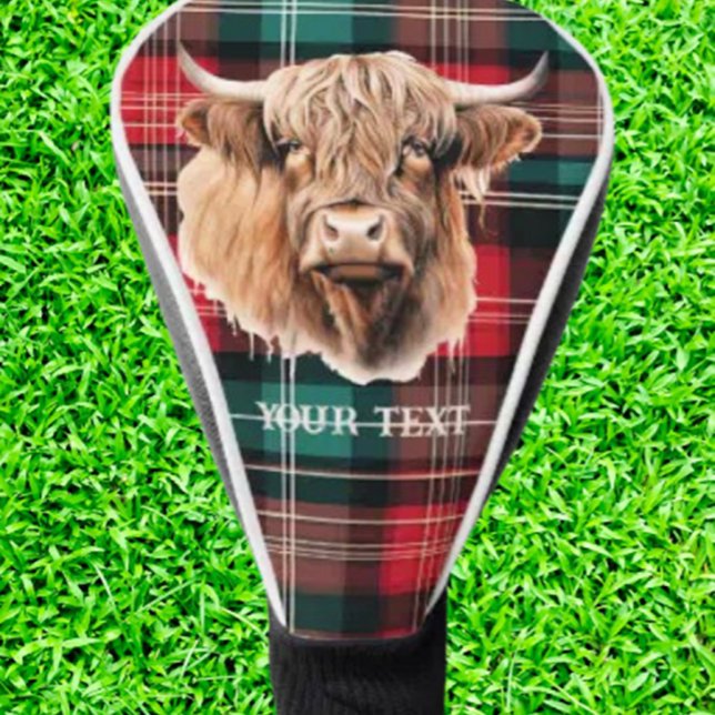 Customise Scottish HIGHLANDER COW Golf Head Cover (Creator Uploaded)