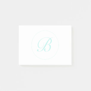 Customise Script Monogram In Circle, Light Teal Post-it Notes