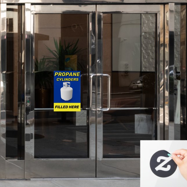 Customise Shop Logo Propane Cylinders Filled Here (Office Door)