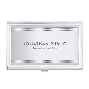 Customise Silver Look Glamourous Elegant Template Business Card Holder