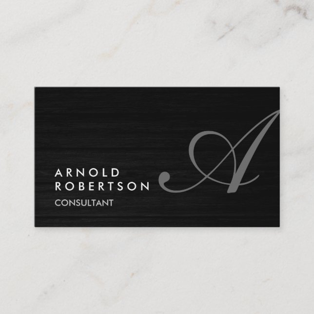 Customise Simple Plain Monogram Business Card (Front)
