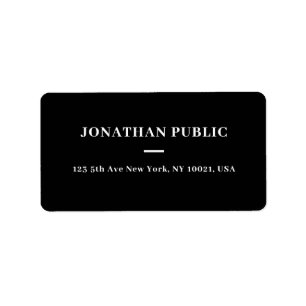 Customise Simple Template Black And White Address Label