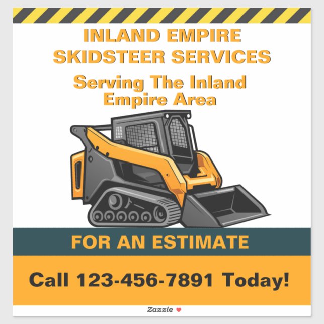 Customise Skid Steer For Hire Small Business Truck (Sheet)