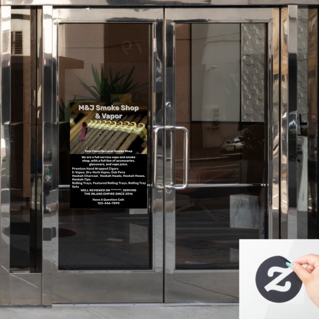 Customise Smoke Shop Advertisement For Front  (Office Door)